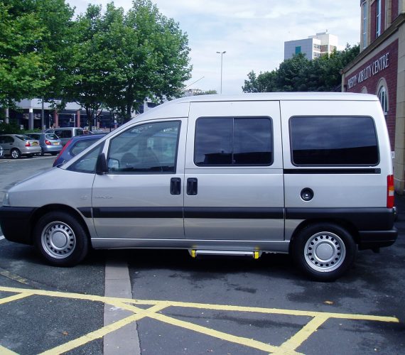 An image of a silver Citroen Dispatch MPV which is also a WAV